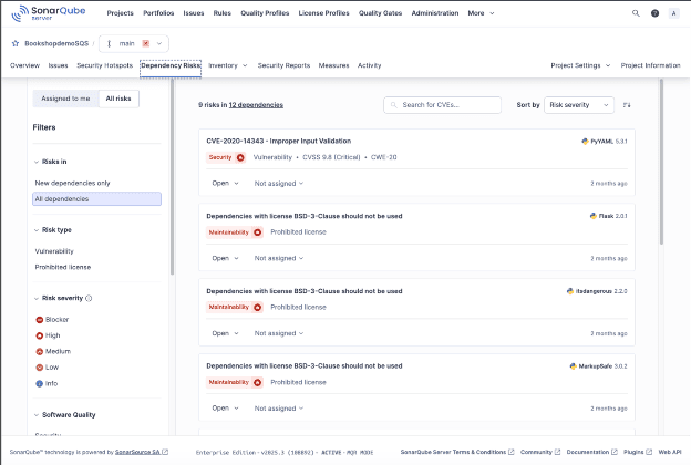 SonarQube Interface